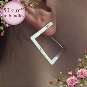 Geometric Design Cuff Hoop Earrings